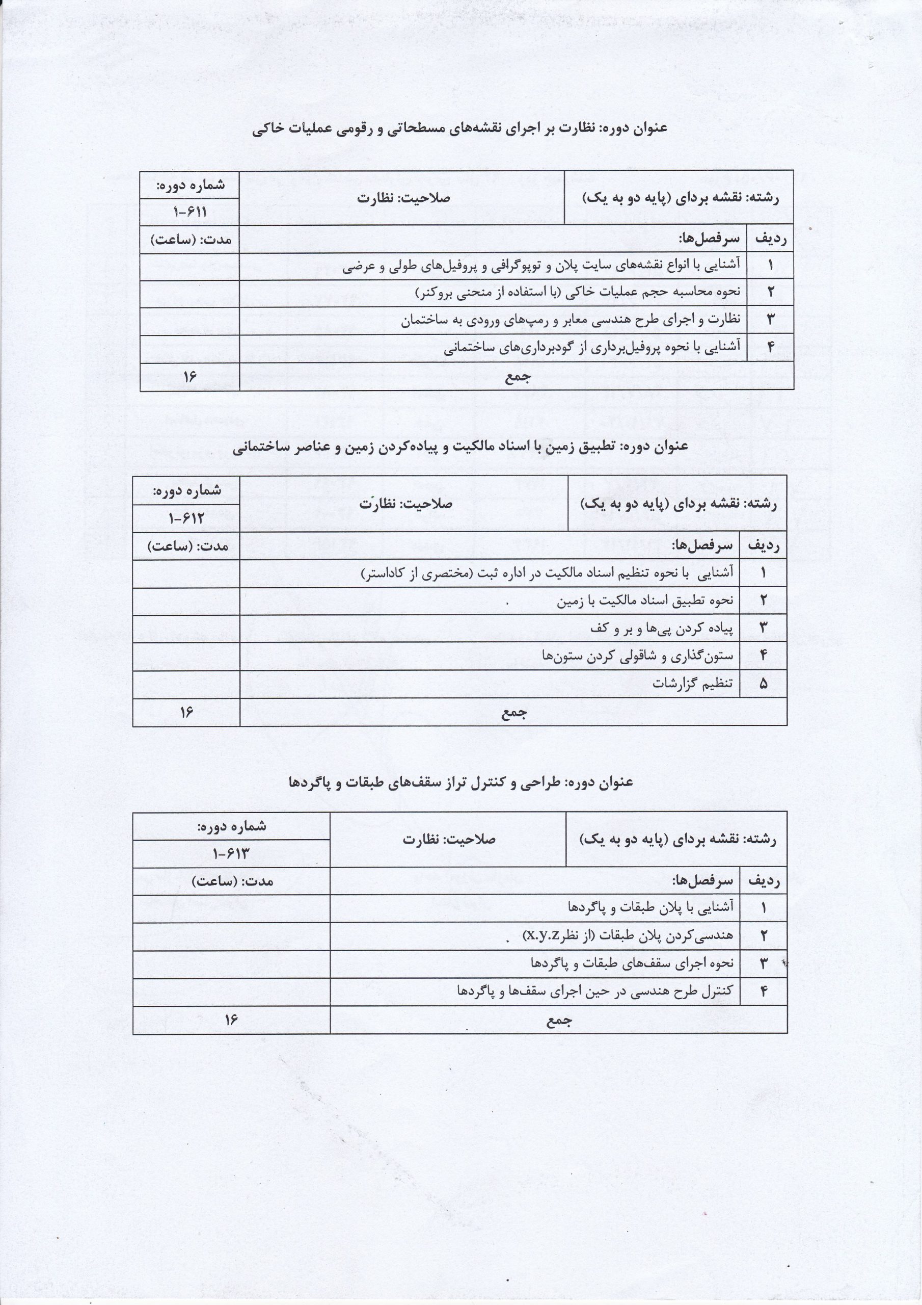 قابل توجه متقاضیان ارتقاء پایه سه به دو رشته نقشه برداری